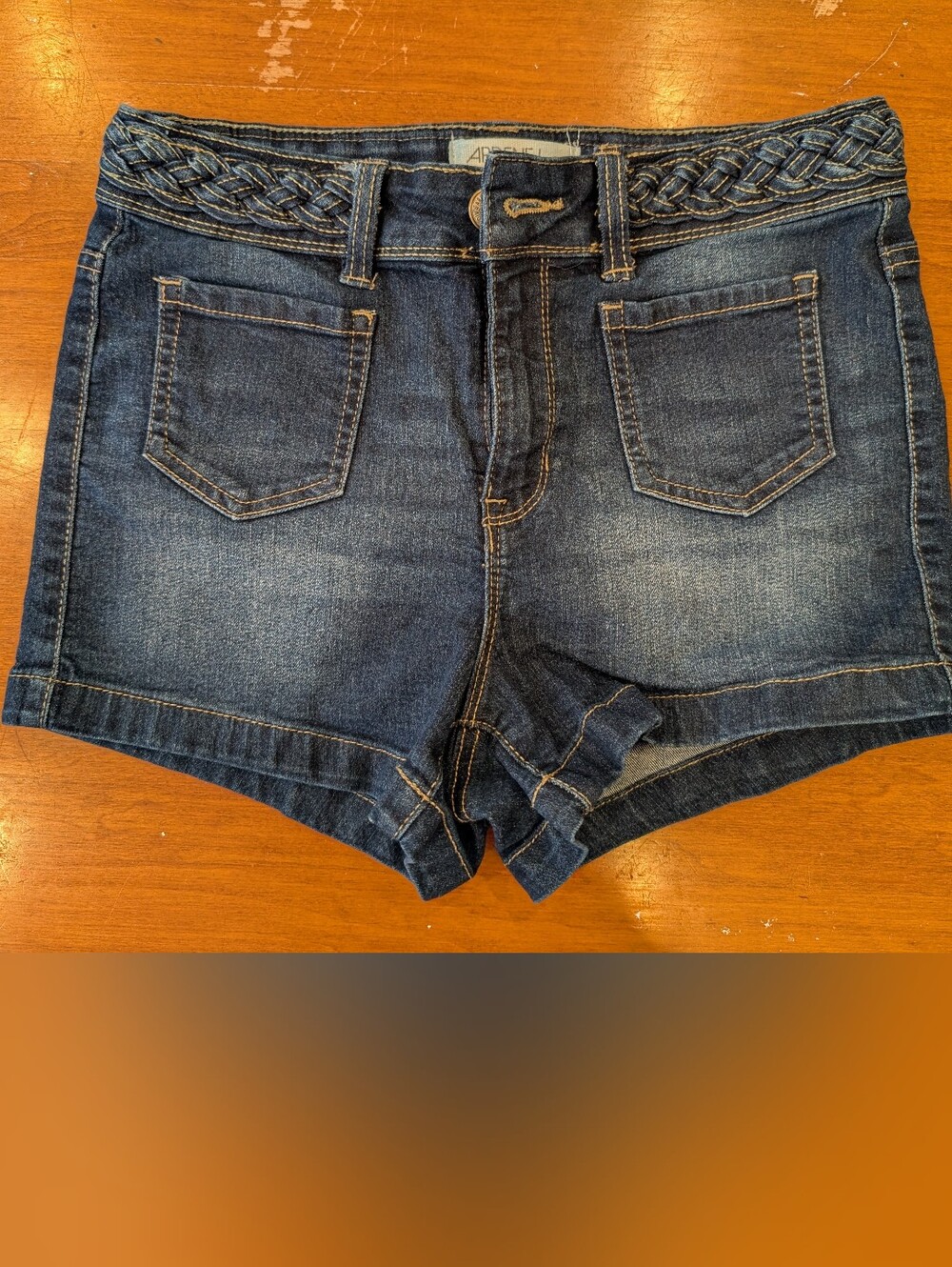 Ardene Dark Wash Braided Waist Denim Jean Shorts S